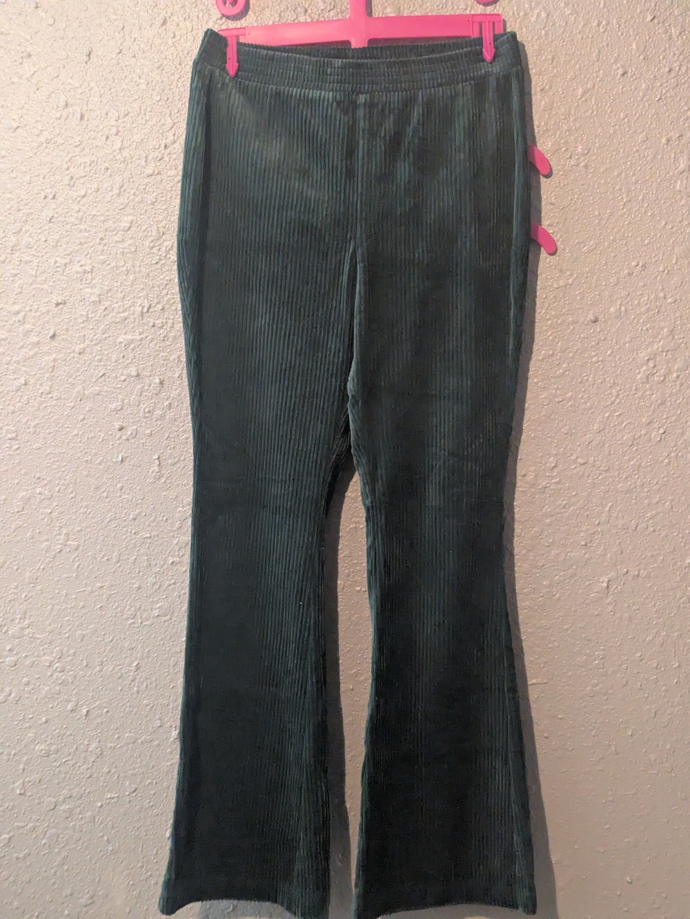 Sz M Corduroy Flared Pants - Dark Green